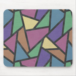 Mozaïekpatroon van gestreepte regenboogkleuren muismat