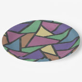 Mozaïekpatroon van gestreepte regenboogkleuren papieren bordje (Gekanteld)
