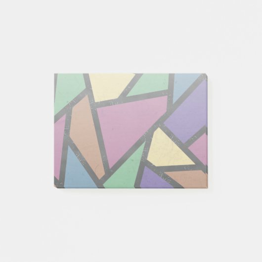 Mozaïekpatroon van gestreepte regenboogkleuren post-it® notes (Voorkant)