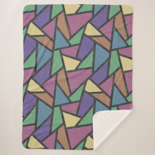 Mozaïekpatroon van gestreepte regenboogkleuren sherpa deken