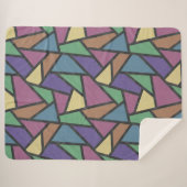 Mozaïekpatroon van gestreepte regenboogkleuren sherpa deken (Voorkant (horizontaal))