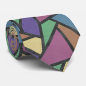 Mozaïekpatroon van gestreepte regenboogkleuren stropdas (Opgerold)