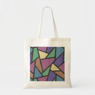 Mozaïekpatroon van gestreepte regenboogkleuren tote bag