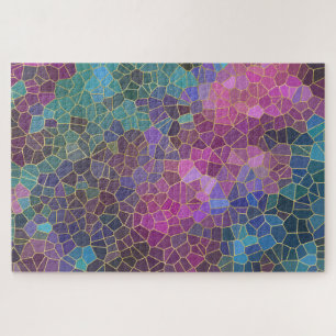 Mozaïekpatroon van roze Paars blauw groen goud Legpuzzel