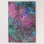 Mozaïekpatroon van roze Paars blauw groen goud Legpuzzel (Verticaal)