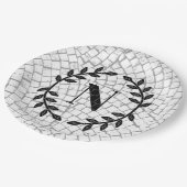 Mozaïekprint Monogram Papieren Bordje (Gekanteld)