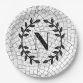 Mozaïekprint Monogram Papieren Bordje (Voorkant)