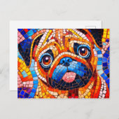 Mozaïekpug Briefkaart (Voorkant / Achterkant)