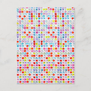 Mozaïekroeselstijl met meerdere kleuren briefkaart