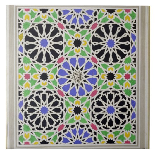 Mozaïekschilderij in de kleedkamer van de sultan tegeltje (Voorkant)