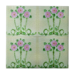 Mozaïekschilderij van bloemen, keramische tegel tegeltje