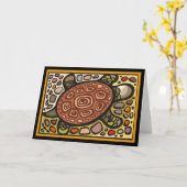 Mozaïekschildpad Wenskaarten Kaart (Gele Bloem)