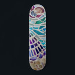 Mozaïekskateboard Persoonlijk Skateboard<br><div class="desc">Dit schaats bord is versierd met een schelpmozaïekpatroon. Omdat we ons eigen kunstwerk creëer,  zal je dit exacte afbeelding niet vinden van andere ontwerpers. Originele mozaïek © Michele Davies.</div>