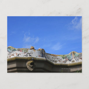 Mozaïeksporen in Gaudi's Park Guell Briefkaart