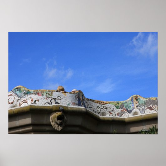 Mozaïeksporen in Gaudi's Park Guell Poster (Voorkant)