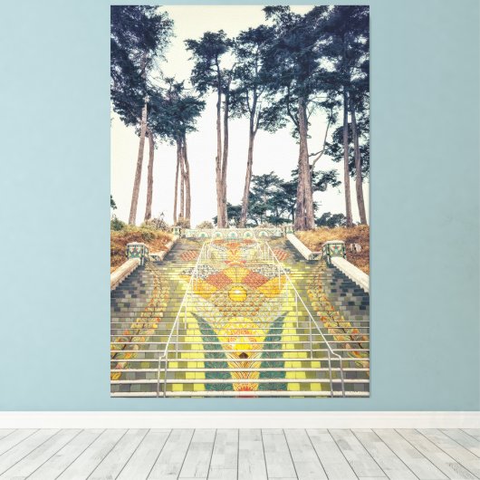 mozaïekstairs canvas afdruk (Insitu (Houten vloer))