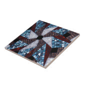 MozaïekStar-ontwerp Abstract rood blauw Tegeltje (Zijkant)