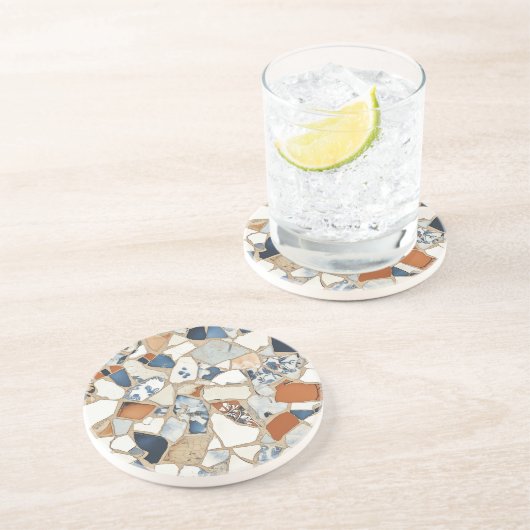 mozaïeksteen fragment zandsteen zandsteen onderzetter (Zijkant)