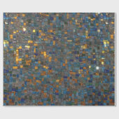 Mozaïeksteen in blauw en goud cadeaupapier (Vlak)