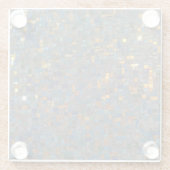 Mozaïeksteen in blauw en goud glazen onderzetter (Achterkant)