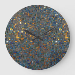 Mozaïeksteen in blauw en goud grote klok