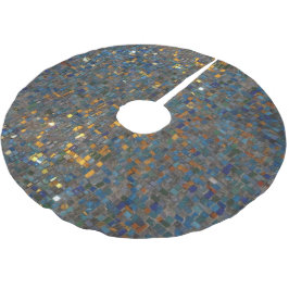 Mozaïeksteen in blauw en goud kerstboom rok