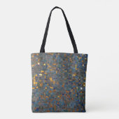 Mozaïeksteen in blauw en goud tote bag (Achterkant)