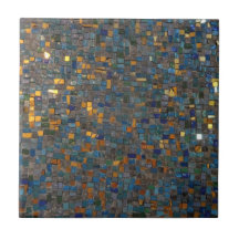 Mozaïekstenen in blauw en goudglas Onderzetter