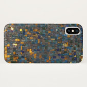 Mozaïekstenen in Blue en Gold iPhone / iPad case (Achterkant (horizontaal))