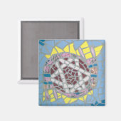 Mozaïekster van David met roze staart Magneet (Voorkant / Achterkant)