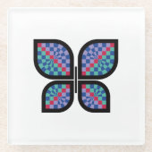 mozaïekstralingsvlinder glazen onderzetter (Voorkant)