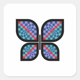 mozaïekstralingsvlinder vierkante sticker
