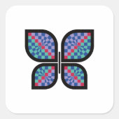 mozaïekstralingsvlinder vierkante sticker (Voorkant)