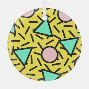 Mozaïekstrepen: retro memphis patroon glas ornament