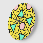 Mozaïekstrepen: retro memphis patroon grote klok (Hoek)