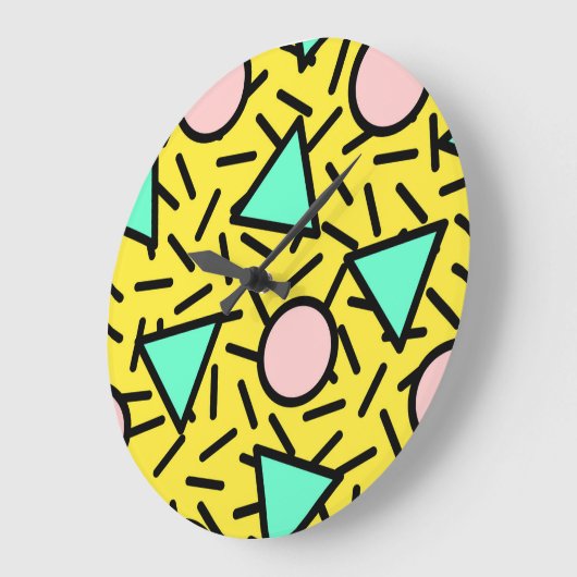 Mozaïekstrepen: retro memphis patroon grote klok (Hoek)