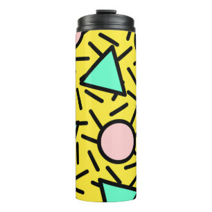 Mozaïekstrepen: retro memphis patroon thermosbeker