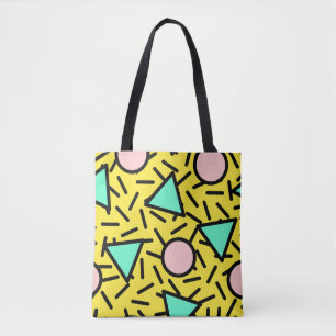 Mozaïekstrepen: retro memphis patroon tote bag