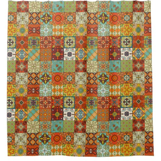  mozaïektalavera-siermiddel douchegordijn (Voorkant)