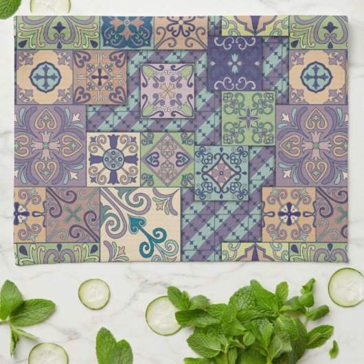  mozaïektalavera-siermiddel theedoek (Gevouwen)