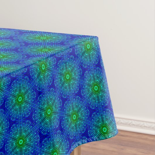MozaïekTegel Blue en Green Tablecloth Tafelkleed (Voorbeeld)