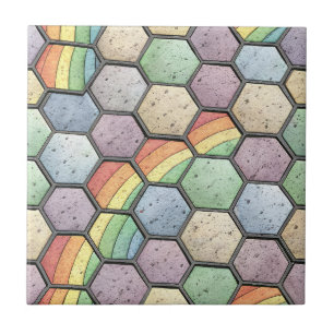 Mozaïektegel Regenboog Honingraat - Zeshoekige Teg Tegeltje