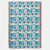 MozaïekTegels - kobalt, beige en aqua Deken (Voorkant Verticaal)