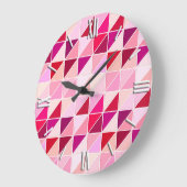 MozaïekTegels - roze, perzik en Bourgogne Grote Klok (Hoek)