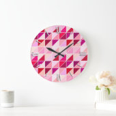 MozaïekTegels - roze, perzik en Bourgogne Grote Klok (Huis)