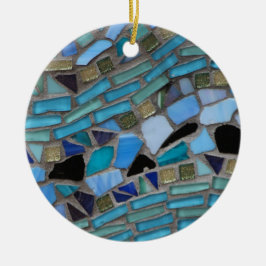 Mozaïektegels van Blauw en Groen Keramisch Ornament
