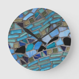 Mozaïektegels van Blauw en Groen Ronde Klok