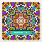 Mozaïekvenster - Kaleidoscoop van kleuren Kartonnen Onderzetters (Voorkant)