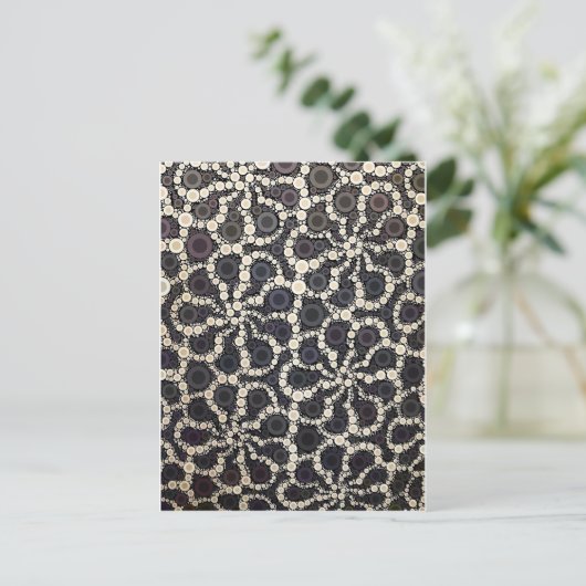 Mozaïekventilator zwarte bruine Tan Briefkaart (Staand voorkant)