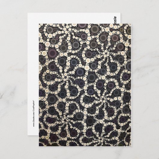 Mozaïekventilator zwarte bruine Tan Briefkaart (Voorkant / Achterkant)